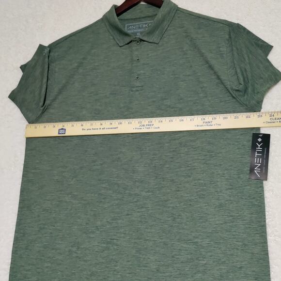 Anetik Polo Mens XL Green Premium Performance UPF 30+ Short Sleeve Shirt NWT - Picture 9 of 14